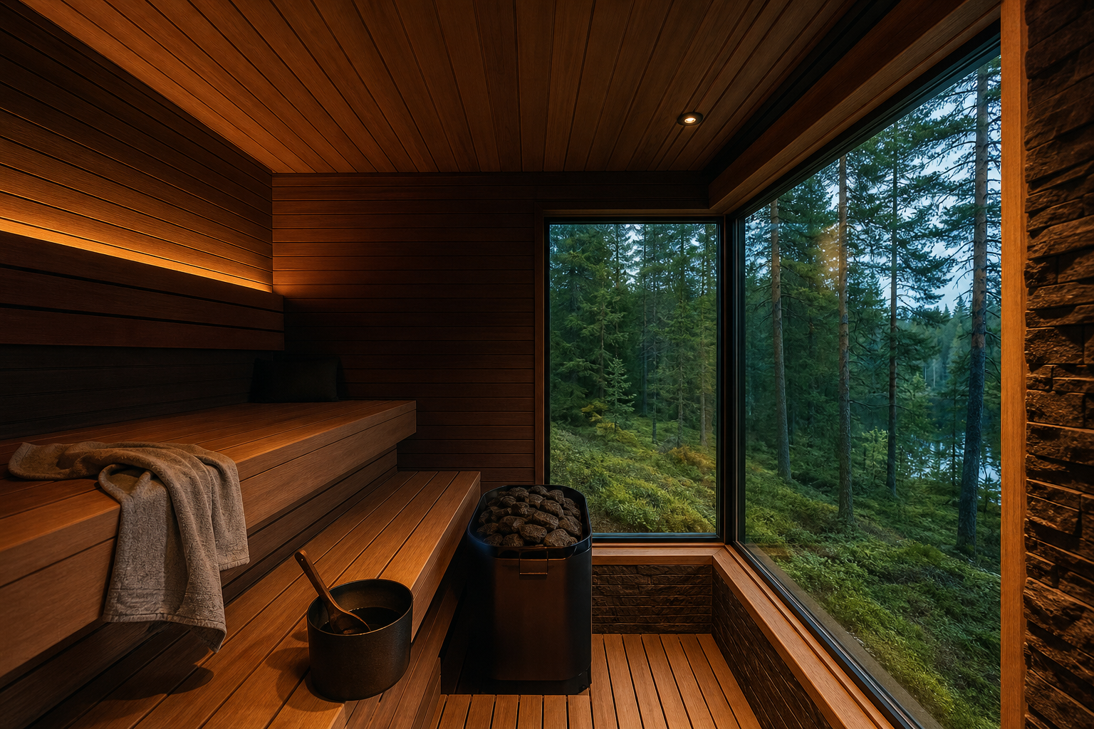 Private Sauna im Ferienhaus (Konzeptvisualisierung)
